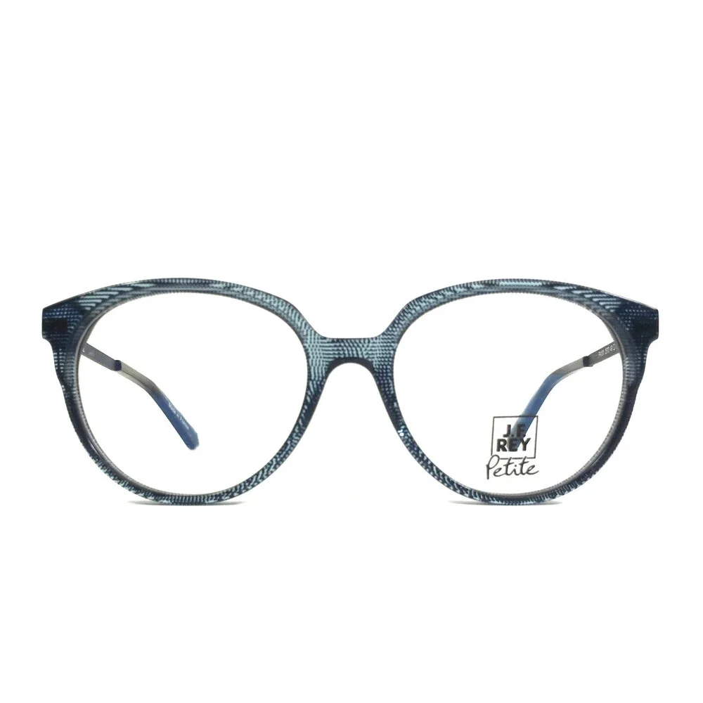 J.F. Rey Petite Eyeglasses Frames PA101 2570 Blue Pixel Navy Black 49-16-140